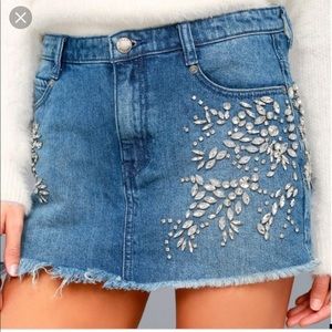free People Jean skirt